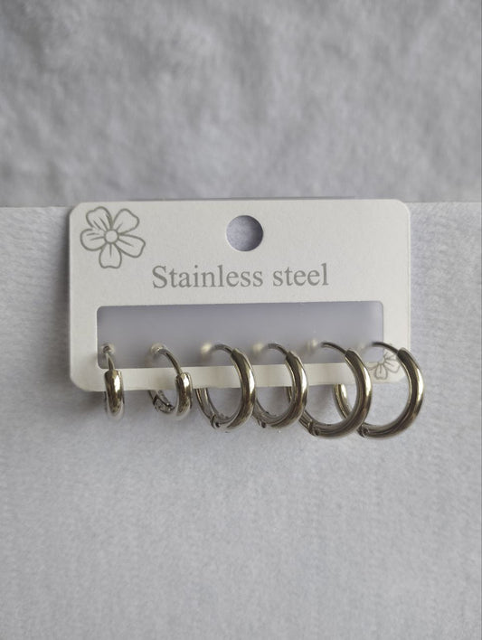 Pendientes aro plateados